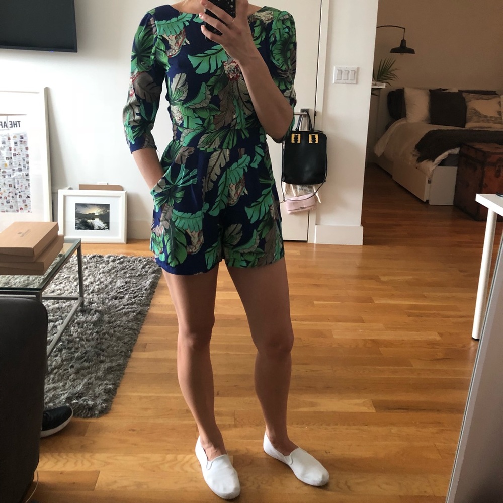 Banana leaf tropical romper